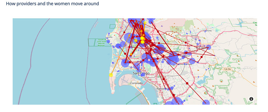 Click to See Live Map of Providers and Women Move Around  | Project by Sheri Rosalia | Data Engineer | Data Analyst | Data Scientist