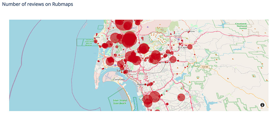 Click to see live map of Reviews on Rubmaps  | Project by Sheri Rosalia | Data Engineer | Data Analyst | Data Scientist