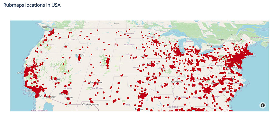 Click to see live map of all rubmap locations in US | Project by Sheri Rosalia | Data Engineer | Data Analyst | Data Scientist