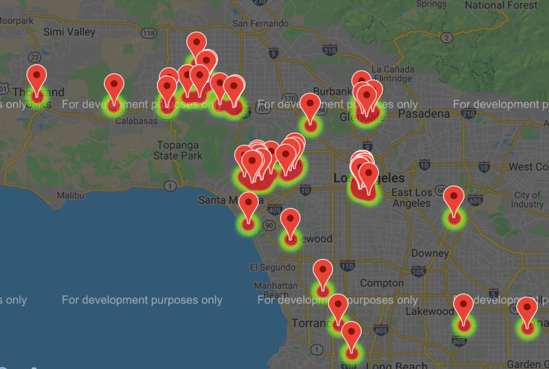 Map showing diversity of LA based on Proximity and Variety of options  | Project by Sheri Rosalia | Data Engineer | Data Analyst | Data Scientist